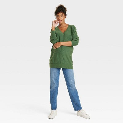 Isabel Maternity by Ingrid & Mid Rise Straight Fit Full Straight-Leg Jeans