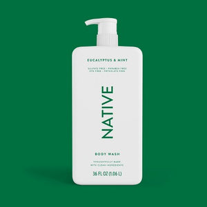 Native Body Wash for Men & Women - Eucalyptus & Mint Sulfate Free 36 fl oz