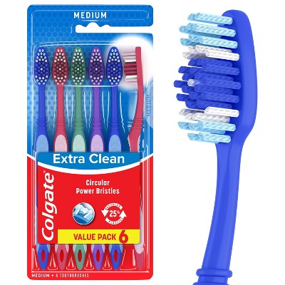 Colgate-Extra-Clean-Full-Head-Toothbrush-Medium-6ct-Imperfect-Box-Manual-Toothbrushes