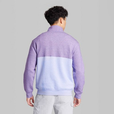 Open Box - Original Use Men's Quarter Length Zipper Fleece Sweatshirts Mock Turtleneck