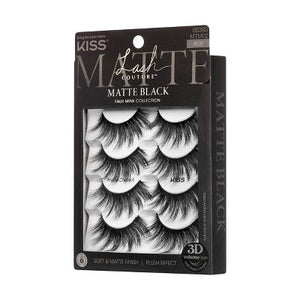 KISS Lash Couture Matte Black False Eyelashes 8ct Faux Mink
