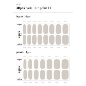 Ohora Gel Nail Basic Line Cream Paper 30ct