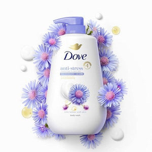 Dove Beauty Anti-Stress Body Wash Pump Blue Chamomile & Oat Milk 30.6 fl oz