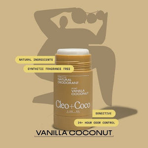 cleo+coco Body and Hair Antiperspirants and Deodorant Powder Coconut Vanilla 0.88oz - New