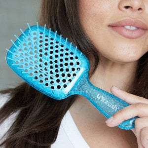 UNbrush Detangler Hair Brush Glitter Sapphire