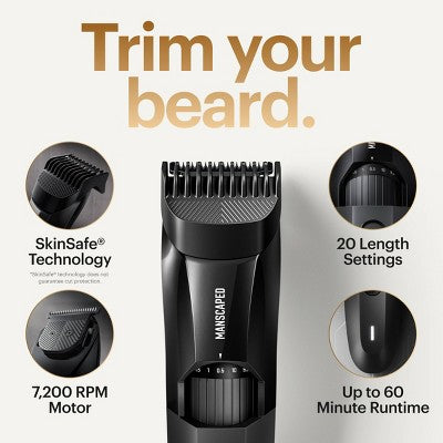 MANSCAPED The Beard Hedger SkinSafe Cordless Beard Trimmer - New