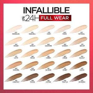 L'Oreal Paris Infallible Full Wear, Full Coverage 425 Chestnut 0.33 fl oz - Imperfect Container