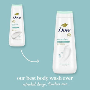 Dove Sensitive Skin Body Wash Gentle Hypoallergenic Formula 24hr Lotion - 20 fl oz