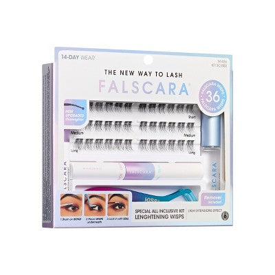 KISS Products Falscara Lash Extension Kit Lengthening Wisps 36ct - Imperfect Box