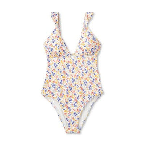 Shade & Shore Women's Ruffle One Piece Swimsuit Plunge Swimwear