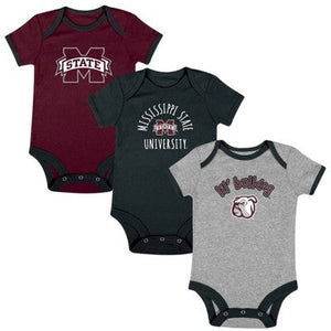 NCAA Mississippi State Bulldogs Infant 3pk Bodysuit