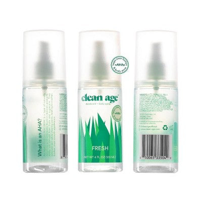 Clean Age Fresh AHA Deodorant and Body Spray for Teens 4 fl oz