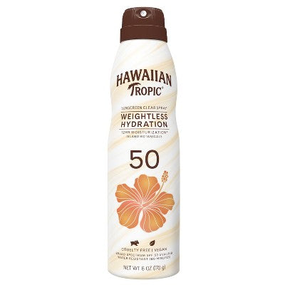 Hawaiian Tropic Silk Hydration Weightless Sunscreen C-Spray SPF 50 6oz