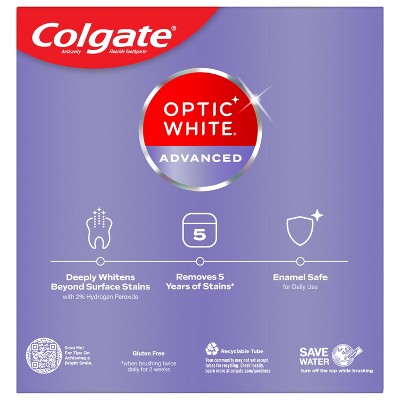 Colgate Optic White Advanced Whitening Toothpaste Icy Fresh 3.2oz 3-Pack