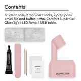 Dashing Diva Gel Xtend Fake Nails Starter Kit Medium Round 30ct - New