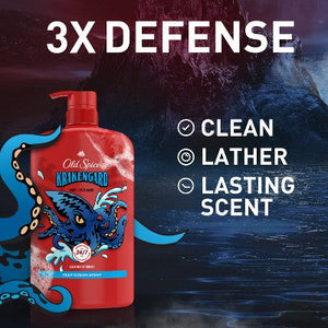 Old Spice Krakengard Body+Face Wash Deep Ocean Scent 33.4 fl