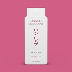 Native Body Wash Vanilla & Cactus Flower Sulfate Free 18 fl oz