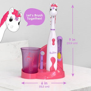 Brusheez Sparkle the Unicorn Kids Electric Toothbrush Set - Imperfect Box
