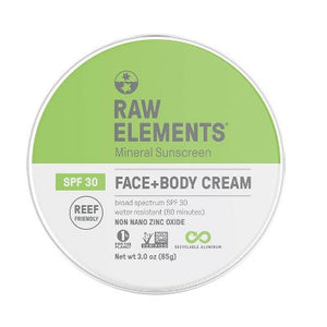 Raw Elements Face and Body Mineral Sunscreen Tin SPF 30 3oz - Imperfect Container