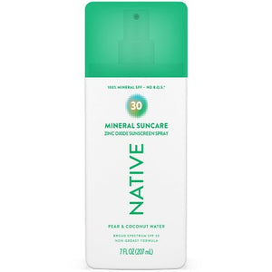 Native Mineral Sunscreen Spray Pear & Coconut Water SPF 30 7 fl oz - Imperfect Container