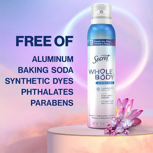 Secret Whole Body Deodorant Spray Lilac & Waterlily Aluminum-Free 3.5oz
