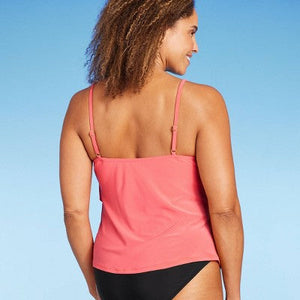 Aqua Green Women's Tankini Top Ruffles Tummy Control Swimwear UPF 50+ Swimsuit