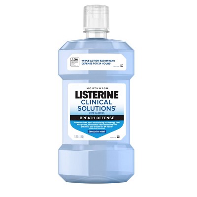 Listerine Clinical Solutions Breath Defense Mouthwash Smooth Mint 1L