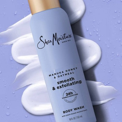 SheaMoisture Body Wash Smooth & Exfoliating Manuka Honey & Oatmeal 18 fl oz