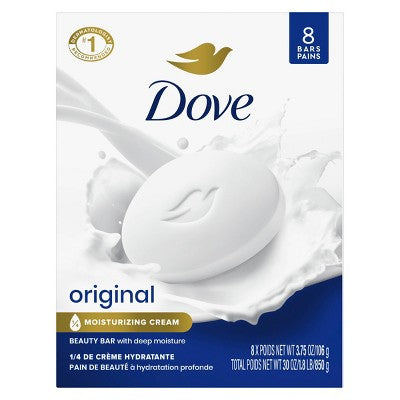 Dove Beauty White Moisturizing Beauty Bar Soap 8-Pack