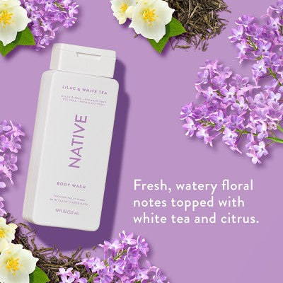 Native Body Wash for Women & Men Lilac & White Tea Sulfate Free 18 fl oz - New