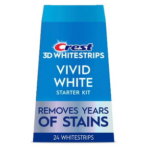 Crest 3D Whitestrips Vivid White Teeth Whitening Kit 12 Treatments - Imperfect Box