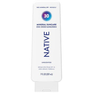Native Mineral Sunscreen with Zinc Oxide Unscented SPF 30 7oz - Imperfect Container