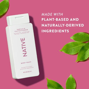 Native Body Wash Vanilla & Cactus Flower Sulfate Free 18 fl oz