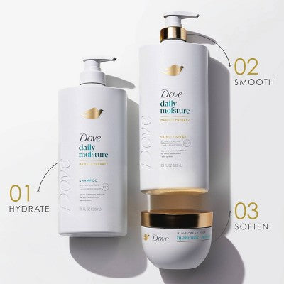 Dove Beauty Daily Moisture Hair Shampoo with Hyaluronic Serum & Bio-Protein Care 28 fl oz