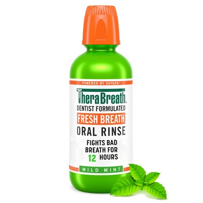 TheraBreath Fresh Breath Mouthwash Alcohol-Free Mild Mint 16 fl oz