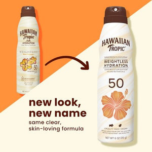 Hawaiian Tropic Silk Hydration Weightless Sunscreen C-Spray SPF 50 6oz