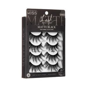 KISS Lash Couture Matte Black False Eyelashes 8ct Faux Mink