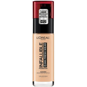 L'Oreal-Paris-Infallible-32HR-Foundation-SPF-25-412-Warm-Ivory-1-fl-oz-Imperfect-Container-Foundations-&-Concealers