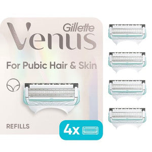 Venus for Pubic Hair & Skin Women's Razor Blade Refills 4ct