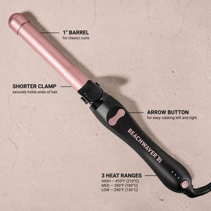 Beachwaver B1 1" Ceramic Curling Iron Midnight Rose Imperfect Box