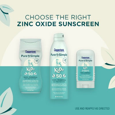 Coppertone Pure and Simple Kids Mineral Sunscreen Lotion SPF 50 6 fl oz
