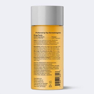 Geologie Clear System Acne Control Face Wash 6 fl oz - Imperfect Container