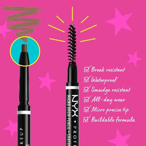 NYX Professional Makeup Vegan Micro Eyebrow Pencil 08 Black 0.003oz - New