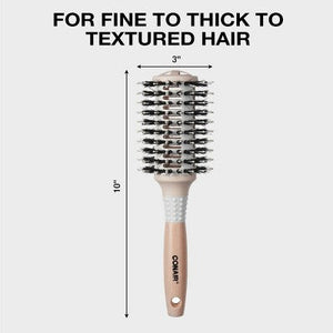 Conair Ceramic Wood Vented Boar Bristle Round Hair Brush Large Barrel