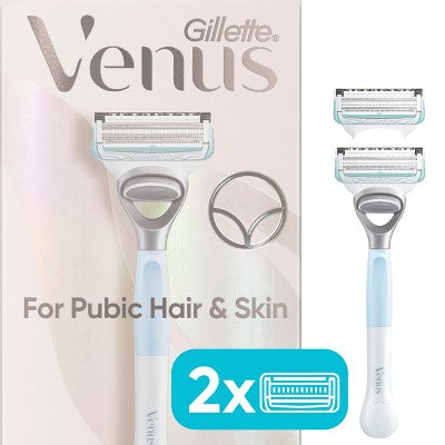 Venus for Pubic Hair & Skin Women's Razor + 2 Razor Blade Refills - Missing Box