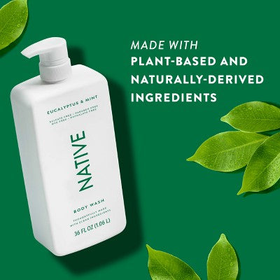 Native Body Wash for Men & Women - Eucalyptus & Mint Sulfate Free 36 fl oz