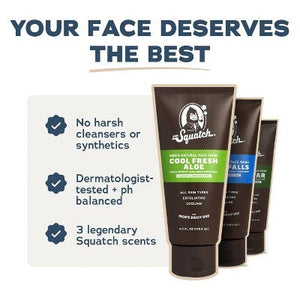 DR. SQUATCH Men's Natural Face Wash Pine Tar 4oz - New