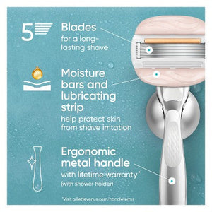 Venus Moistureglide Women's Razor Handle 2 Blade Refills + Shower Holder