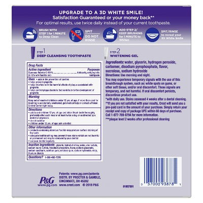 Crest 3D White Brilliance Toothpaste and Whitening Gel System 4.0oz and 2.3oz - Missing Box