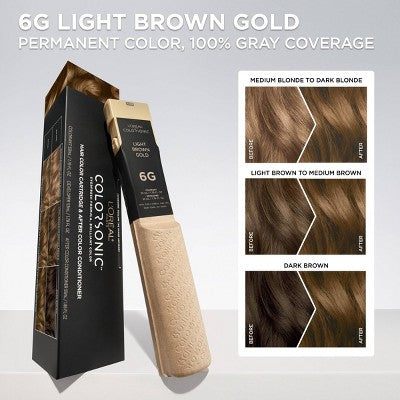 L'Oreal Paris Colorsonic Ammonia Free Permanent Hair Color Cartridge Light Brown Gold 6G